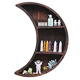 Moon Shelf Room Decor,Crystal Shelf, Reversible Wooden Essential Oil Shelf,Wall Mounted Floating...