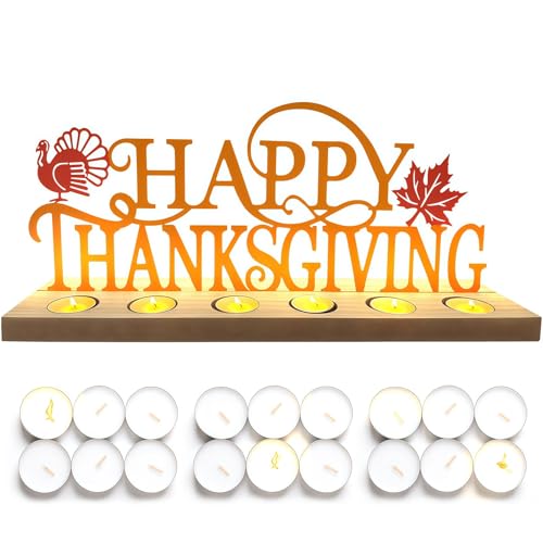 Metal Happy Thanksgiving Sign, Tiered Tray Decor with 18 Pcs