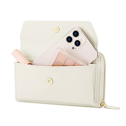 Image of nuoku RFID Blocking Wristlet Wallet for Women, Zip-Around Crossbody Clutch with 2 Removable Straps