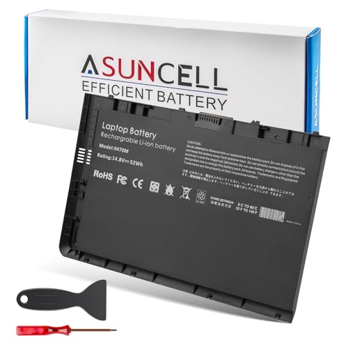 Image of ASUNCELL BT04XL 14.8V 52WH Notebook Battery for HP EliteBook Folio 9470 9470M 9480m Ultrabook BT04 BA06 HSTNN-IB3Z HSTNN-I10C 687945-001 H4Q47AA 687517-241 HSTNN-DB3Z 687517-171 BA06XL H4Q48AA