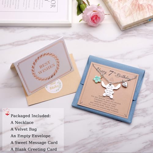 Image of Ukodnus 6-10 Year Old Birthday Necklace Gifts, You are Loved Valued Beautiful Gift, Birthday Jewelry Gift for Daughter Granddaughter Niece