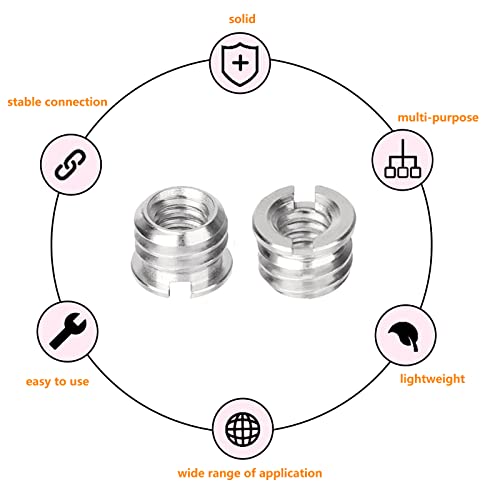 ZoeTekway Filettatura da 1/4 femmina a 3/8 maschio, adattatore da 3/8 a 1/4, adattatore per supporto per microfono, treppiede, testa a sfera monopiede, treppiede per fotocamera, confezione da 12