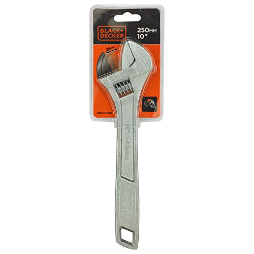 Black Decker Chave Ajustável de 250mm, Ideal para Fixar e Soltar Porcas e Parafusos, Modelo BDHT8159