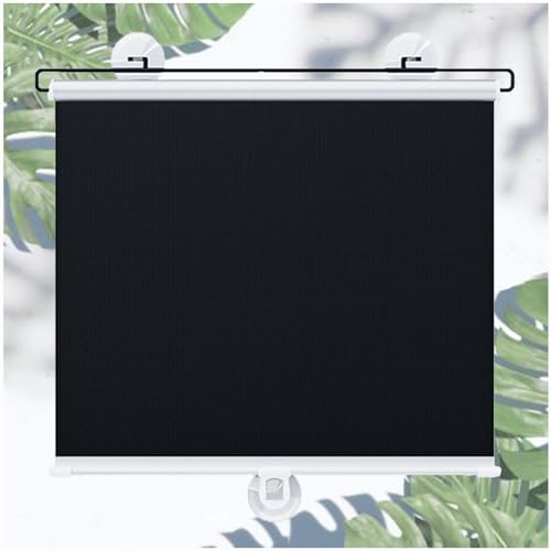 Estores enrollables para Parasol sin taladrar, estores opacos con ventosas, estores térmicos enrollables para Ventanas, estores temporales, para casa, balcón, Coche, Negro, 75 x 125 cm/30 x
