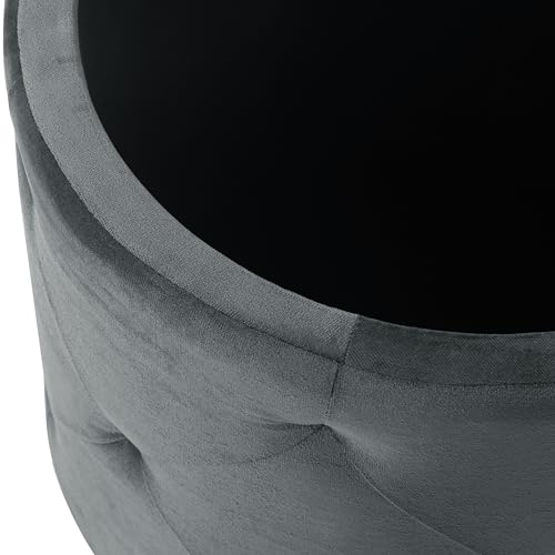 Ecopuf Sitzhocker Cordstoff 40x40cm - Quadratischer Fußhocker Mit Abnehmbarem Bezug