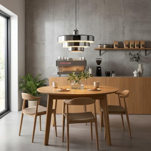 BARCELONA LED Suspension MACARRON Chromée à 3 Niveaux Métal Fer, Style Bauhaus Minimaliste, Éclairage Indirect Non Éblouissant, Classique Vintage Moderne...