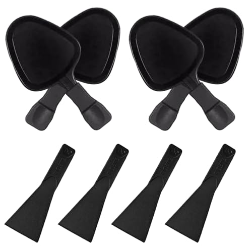 Juego de 4 sartenes antiadherentes para raclette, diseño ergonómico y fácil de limpiar