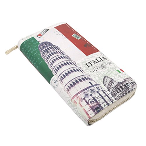 Premium Italy Flag Pisa Tower City Landmark Print PU Leather Zip Around Wallet4
