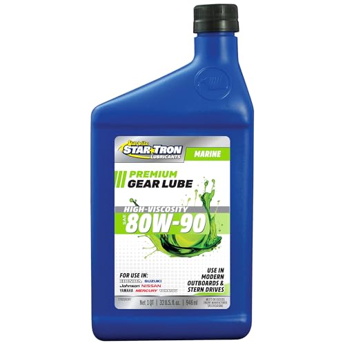 STAR BRITE Star Tron High Viscosity Lower Unit Gear Lube 80W90 - Anti-Wear Rust & Corrosion Inhibitors Ideal for Outboard Motors & Stern Drives - 32 OZ (027032)