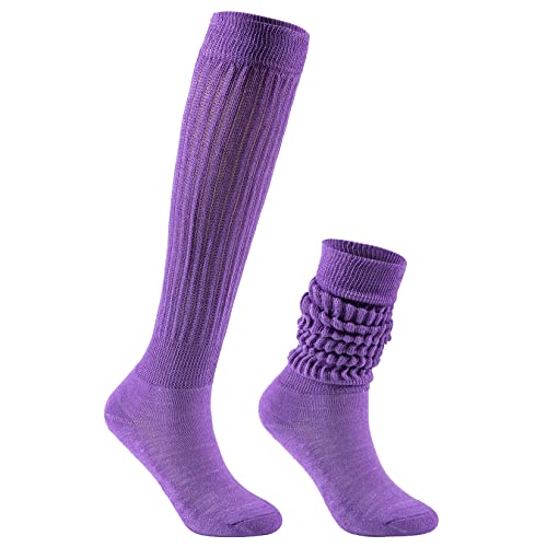 Image of Century Star Knee High Slouch Socks for Women - 80s 90s Scrunch Socks Soft Leg Warmers Stacked Boot Socks Holiday Daily