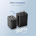 45W USB C Fast Charger, Dual USB C GaN Charger Block with Foldable Plug, PD 3.0 & PPS Fast Charging Wall Charger for iPhone 17 16, for iPad Pro, for MacBook Air