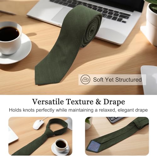 Image of Cotton Ties for Men Solid Color Skinny Tie Mens Necktie for Wedding Graduation Formal Dinner