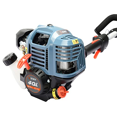 Senix 26.5 Cc Full Crank String Trimmer With Curved Shaft And Bump Feed, Blue, 17 Inch, Gtc4Ql-L #TOP2
