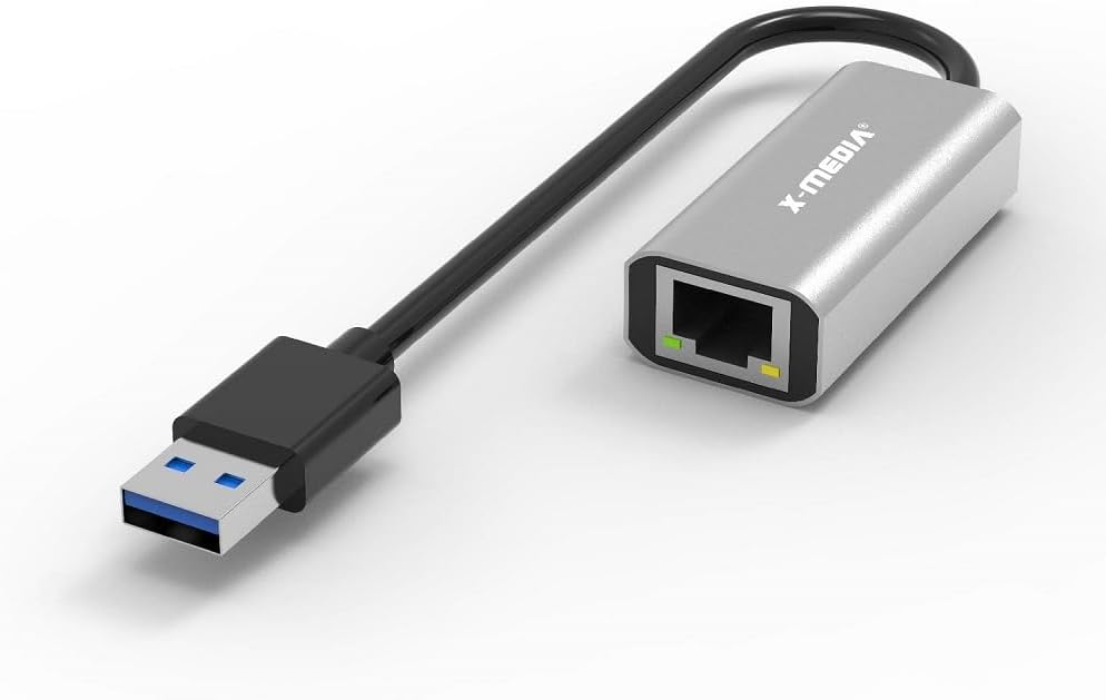 X-MEDIA XM-UE3000 USB 3.0 Type-A 10/100/1000Mbps Gigabit Ethernet LAN Network Adapter | Plug & Play | Realtek RTL8153 Chipset | Windows 11 & Linux Supported