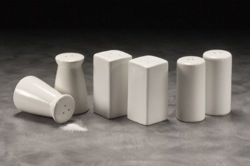 American Metalcraft Round Tapered Ceramic Salt & Pepper Shakers (Set of 2),White