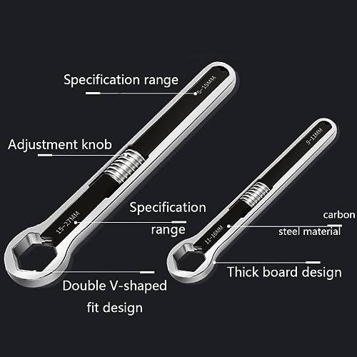 Clés à anneaux multifonctionnelles : kit de 2 pièces double tête réglables - 4