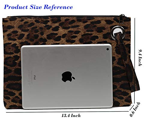Image of Amaze Women's Oversized Envelope Clutch Purse, Large PU Leather Evening Bag with Wristlet Strap for Wedding & Party