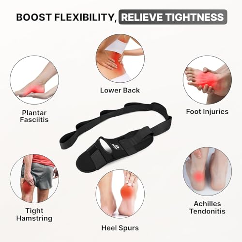 Yoga Gurt Faszienstrecker - Yoga Strap - Yogagurt Faszien Strecker Wadenstrecker & Fußstrecker bei Plantarfasziitis Muskelverspannung Knöchelverletzung - Übungsschlaufe zum Dehnen der Beinmuskulatur