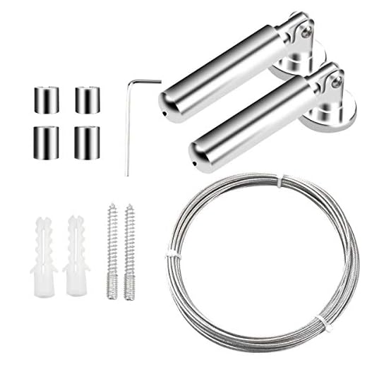 Gardin gardinstång uppsättning, 5 m kabelräcke kit, rostfritt stål kabelrep, kraftig klädstreck tråd, PVC-belagd bild hängande sladd, väggmontering flerfunktionstråd för fönster duschdraperi