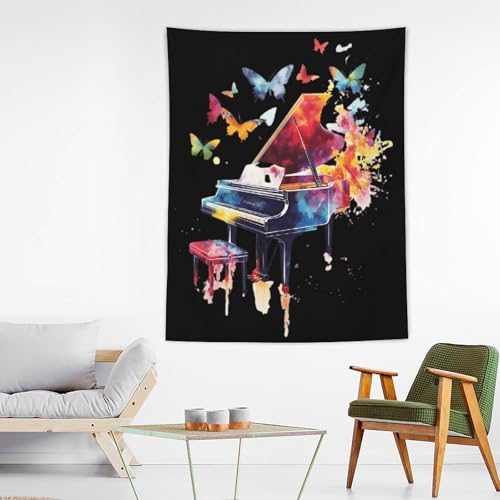 Tapiz vertical de piano y mariposas de alta calidad para decoración de fiestas 3