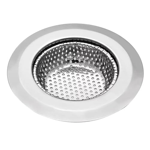 Sulfar Stainless Steel Kitchen Sink Strainer Heavy-Duty Sink Jali Basin Drain Basket Filter (Chrome), 15 Cm