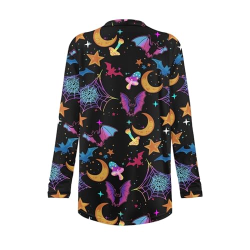 Image of Forchrinse Red Ladybug Cardigan for Women Causal Long Sleeve Open Front Cardigans Sweater Fashion 2024 Fall Coat with Pockets