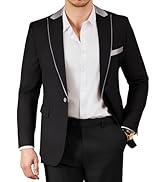 WEEN CHARM Men's Lightweight Suit Jacket Slim Fit Blazer for Spring Summer Single Button Wedding ...
