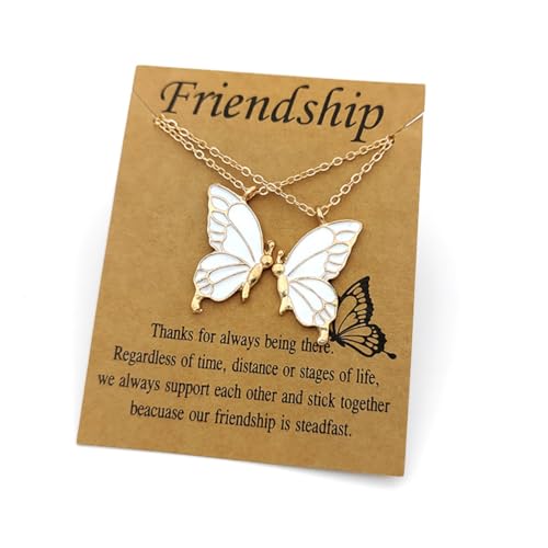 Image of Hodaqe 2 Pcs Butterfly Necklace for Girls and Women Best Friend Friendship, Alloy Fashion Necklace Gift for Forever Best Friend