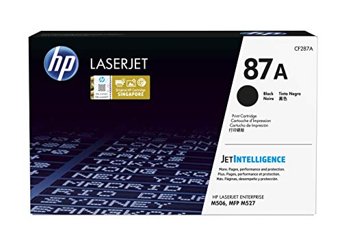 HP 87A CF287A, Negro, Cartucho Tóner Original, de 8.550 páginas, para impresoras HP LaserJet Enterprise serie M506, M527 y LaserJet Pro serie M501