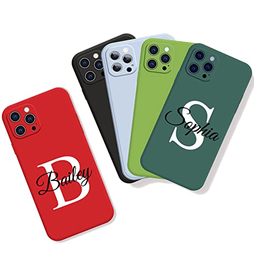 BOSTEPY Custom Case for iPhone 15 14 13 12 Pro Max 11 mini Xr Xs X 7 8 Plus SE 2020 2022 6s 6, Customize Personalized Name Handwritten Style Premium Liquid Silicone Rubber Phone Cover