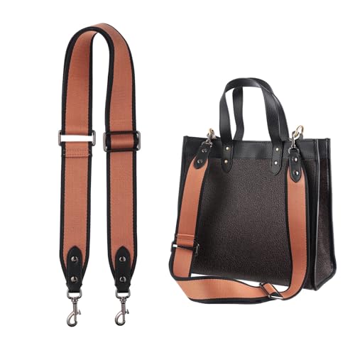 Image of jiesinlov Bag Strap Replacement Crossbody Wide Shoulder Straps Adjustable for TOTE,Messenger Bags and Handbags (Brown-1)