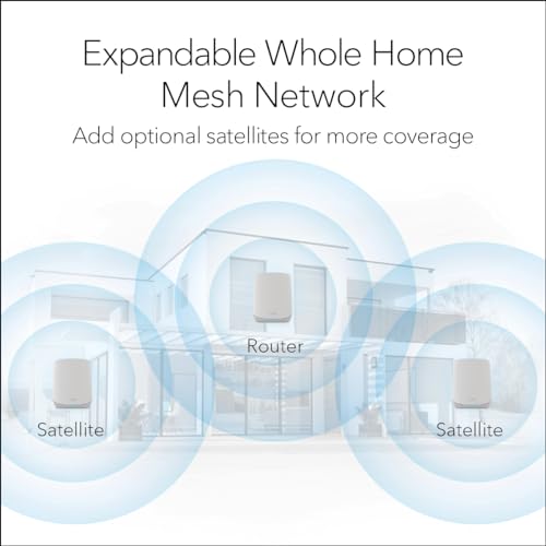 Image of NETGEAR Orbi Whole Home Tri-Band WiFi 6 Mesh Network System (RBK753P) - Router with 2 Satellite Extenders - Security Features - Coverage up to 7,500 sq. ft., 75 Devices - AX5200 (Up to 5.2Gbps)