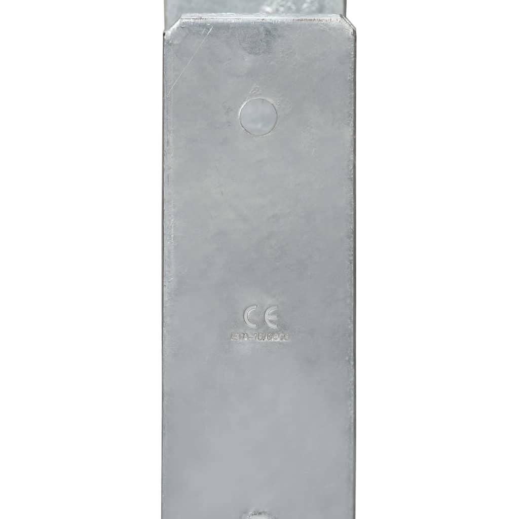 Postes galvanizados 6 unidades, 7 x 6 x 60 cm, en forma de H, de acero con agujeros preperforados para postes de vallas, cenadores, sombrillas, jardín, exteriores, camping y protección contra