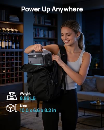 Image of DARAN Portable Power Station 600W (1200W Peak), 288Wh Solar Generator LiFePO4 Battery with AC DC Outlets, 2hrs Fast Charging, 7-Port Design for Emergency, Hurricane (Solar Optional)