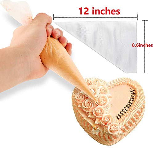 Piping bags Disposable100pcs,Disposable Pastry Bag Icing Piping Bag,Explosion-proof pastry bag ï¼Œ large piping bags,Piping bags for cake decorating(12in)