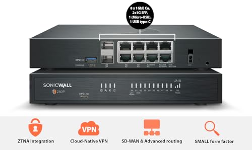 Image of SonicWall TZ280P 2.5 Gbps Firewall, Secure Upgrade Adv 3-Yr + CSE NGFW