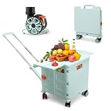Carrello Pieghevole 55L/176lbs, Trolley Piano, Coperchio Magnetico