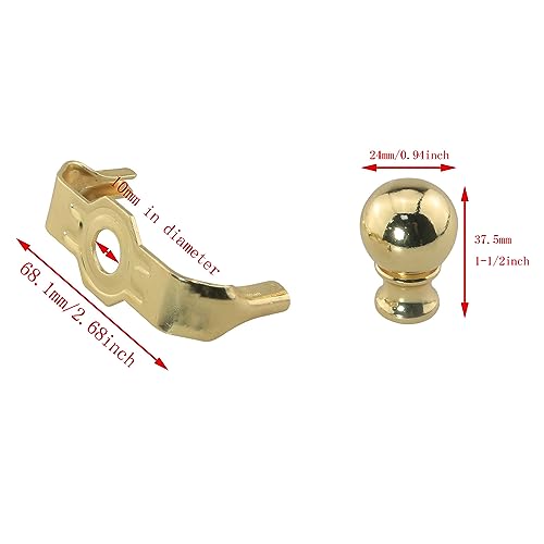 Image of 8inch Lamp Harp Holder Lamp Harp Kit Detachable Lamp Shade Bracket Holder DIY Lighting Accessories with with 1-1 /2 Inch Finial Ball Knob Lamp Shade Finial for Table and Floor Lamps