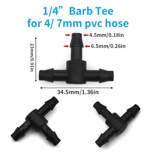Acoplamientos de manguera en T de 4/7 mm para optimizar el riego automático de jardines y huertos 4