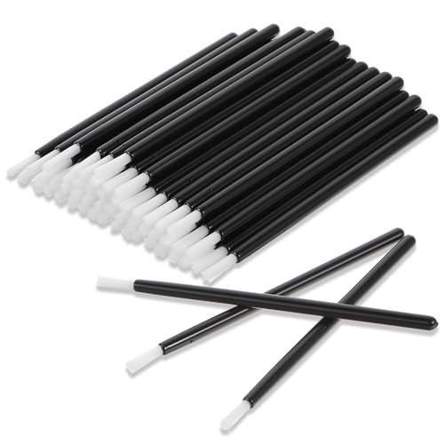 使い捨てリップアプリケーターブラシ リップスティックブラシ リップワンド アプリケーター 使い捨てリップブラシ ネイルポリッシュブラシ ミニペイントブラシ 使い捨てメイクブラシ 美容ツール (ブラック)