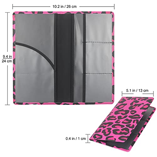 Image of LumiMokki Premium Car Registration & Insurance Card Holder with Magnetic Shut, Vehicle Glove Box Car Organizer - For Documents, Cards, License (Leopard B)