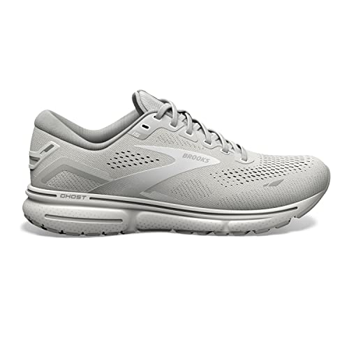 Brooks Women's Ghost 15 Neutral Running Shoe - Oyster/Alloy/White - 8 Medium #TOP1