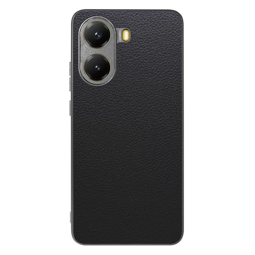 LOOF LUXURY-SHELL �{�v ���U�[ �X�}�z�P�[�X for Xiaomi POCO X7 Pro �p �P�[�X �J�o�[ �X�g���b�v�z�[�� �V���v�� �ϏՌ� ���^ �y�� leather [�u���b�N]