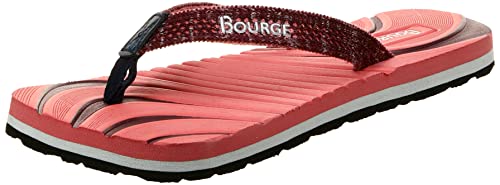 Bourge Womens Gallery-17 Peach and Wine Flip Flops-8 UK (40 EU) (9 US) (Gallery-17-08) (B0883LMS4Z) Amazon Price History, Amazon Price Tracker