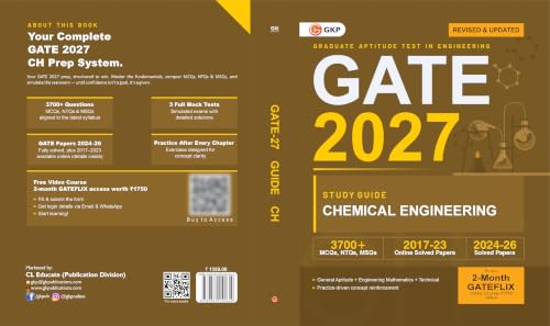 Image of GATE 2027 Chemical Engineering Guide | Comprehensive Theory & Practice | 3700+ MCQs | Topic-wise Study Material for GATE Exam