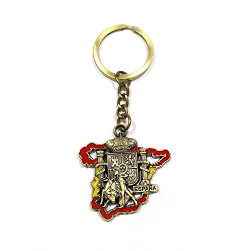 BDM Schlüsselanhänger mit Flagge von Spanien und Stier mit Schild für Männer originelle Geschenke für Paare Marke
