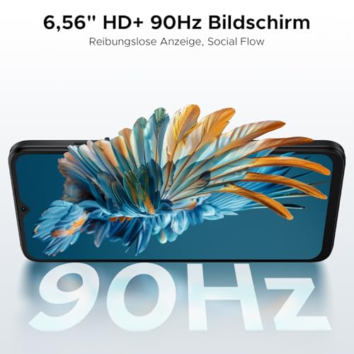 DOOGEE Note 56 Android 16 Smartphone Ohne Vertrag, 6150mAh Akku, 8,45mm Ultradünn + 6.56 HD + 90Hz Handy Günstig, Octa Core, 24 GB + 64 GB/ 2TB TF, 4G Dual SIM Simlockfreie Handys, Face ID/GPS/OTG