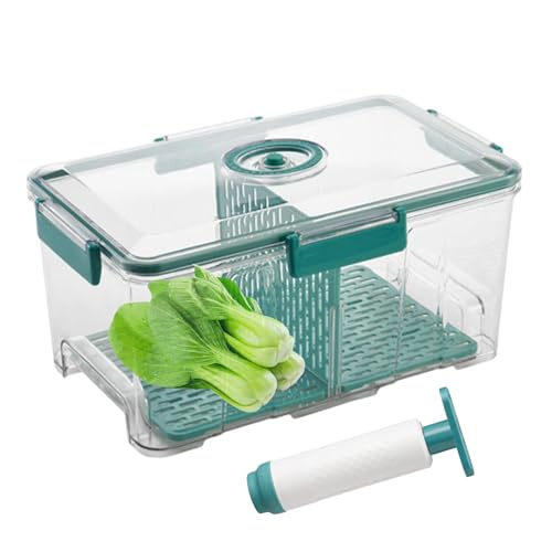 Generisch Contenedor de almacenamiento transparente con temporizador, contenedor de alimentos al vacío con bomba, contenedor seguro para microondas para peces marinados, caja de almacenamiento