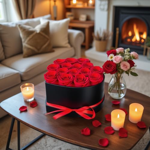 Preserved Flowers Heart Shape Box 16 Preserved Roses, Immortal Red Roses Gift for Her Him, Eternal Fresh Flowers for Fathers Day Men Valentines Day Gifts for Dad - Image 8