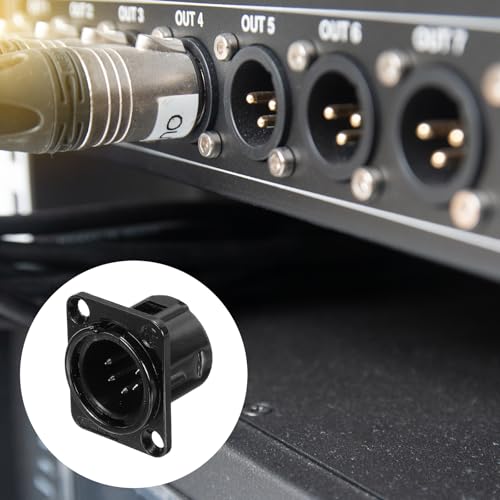 MECCANIXITY 4pcs Conector XLR Macho 5 pines negro miniatura 5